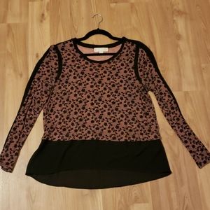 Michael Kors Floral Pink and Black Top